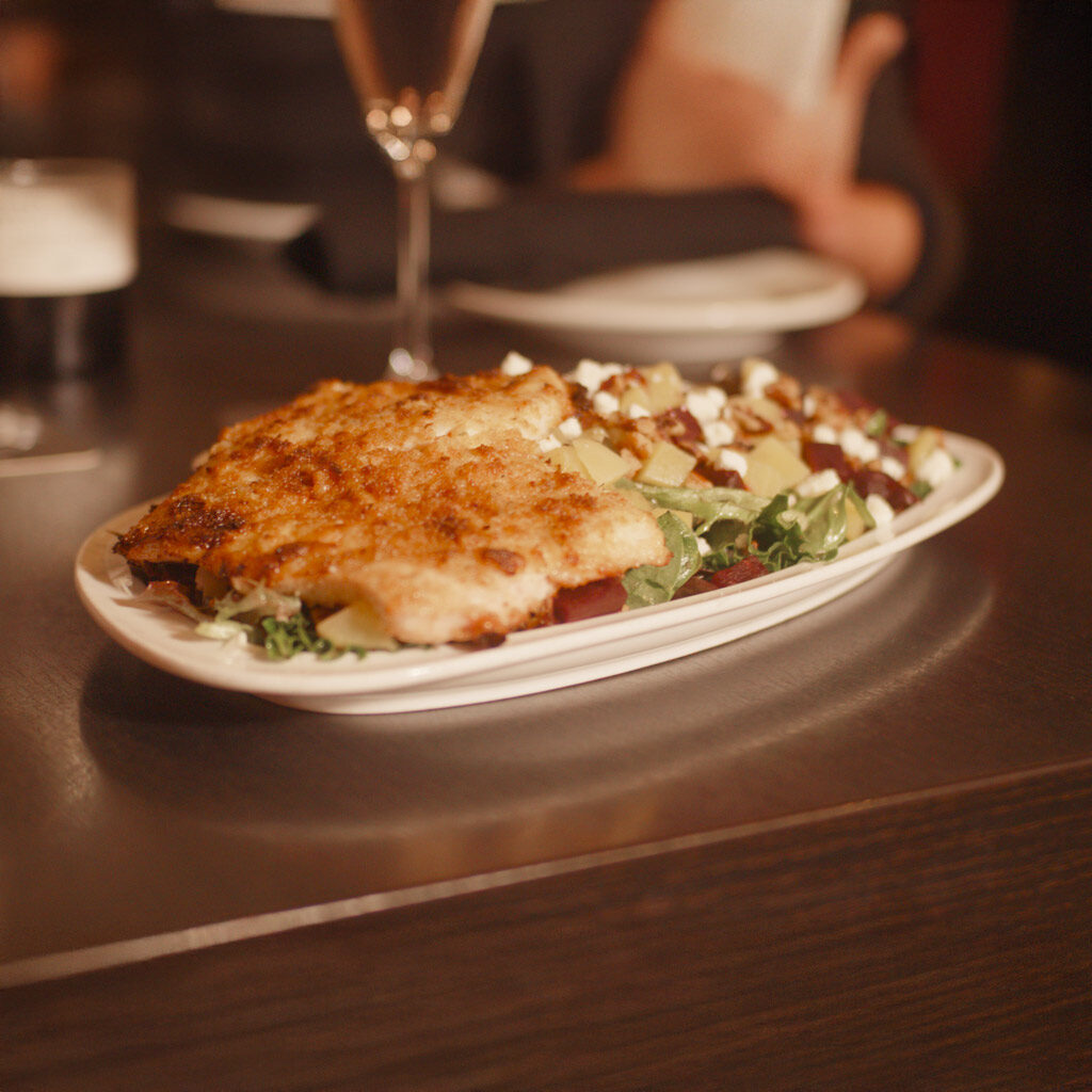 Parmesan crusted chicken at Lot 88