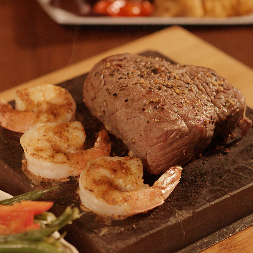 Steak and shrimp at Lot 88